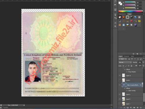 دانلود فایل فتوشاپ پاسپورت بریتانیایی