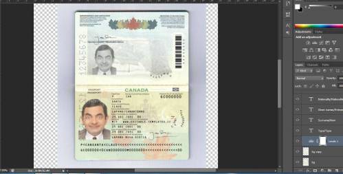 فایل لایه باز پاسپورت کانادا